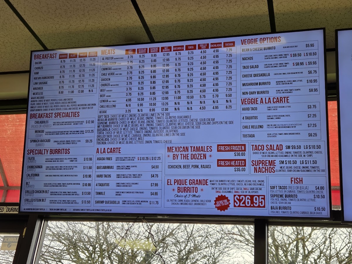 El Pique Mexican Food Menu - Image 2